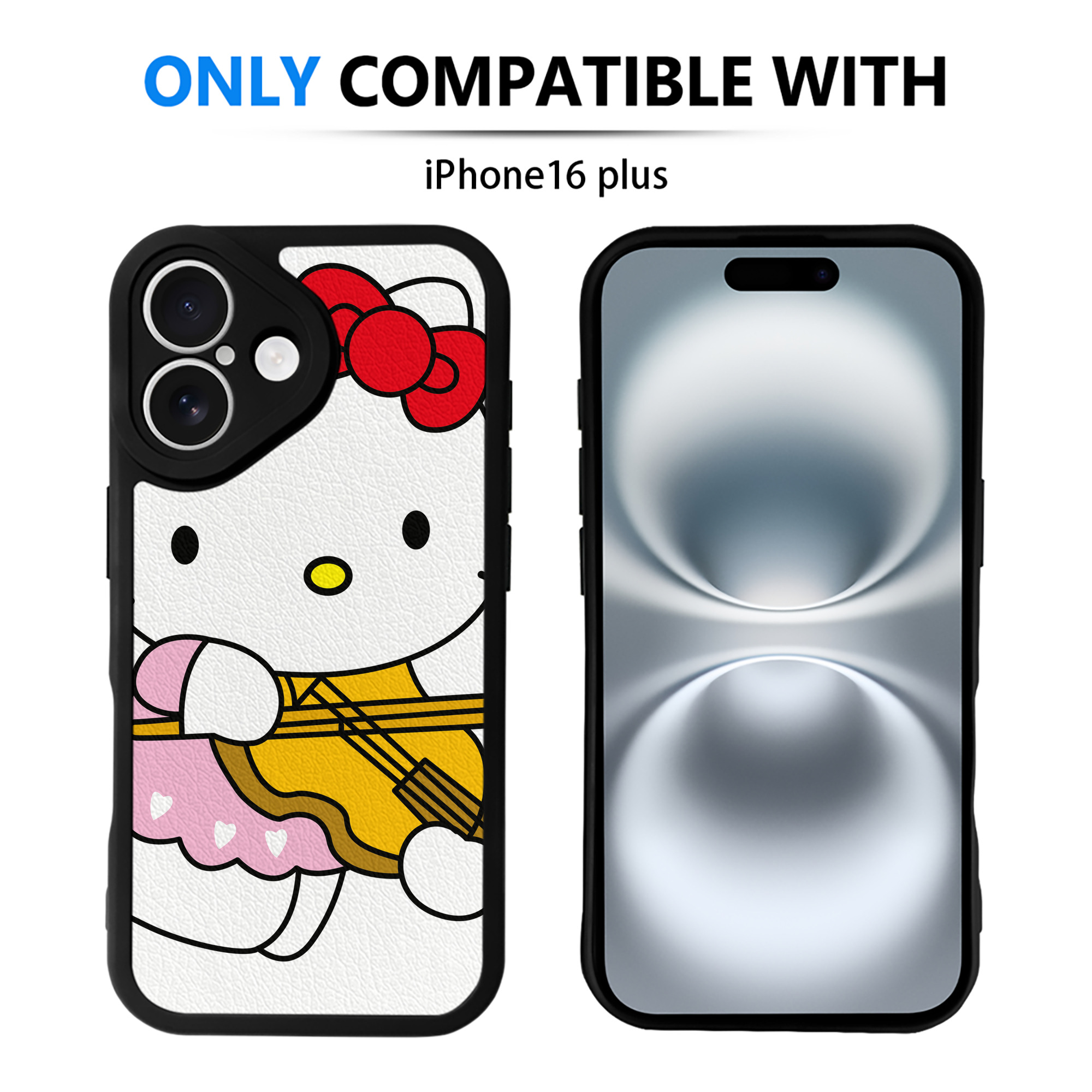 （画像用） Hello Kitty ハローキティ 【iPhone 16シリーズ対応】シリコンスマホケース（レザー調） 材質：シリコン